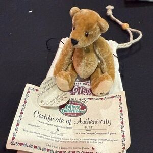 Miniature mohair teddy bear titled 'Joey' by Cottage Collectibles by Ganz